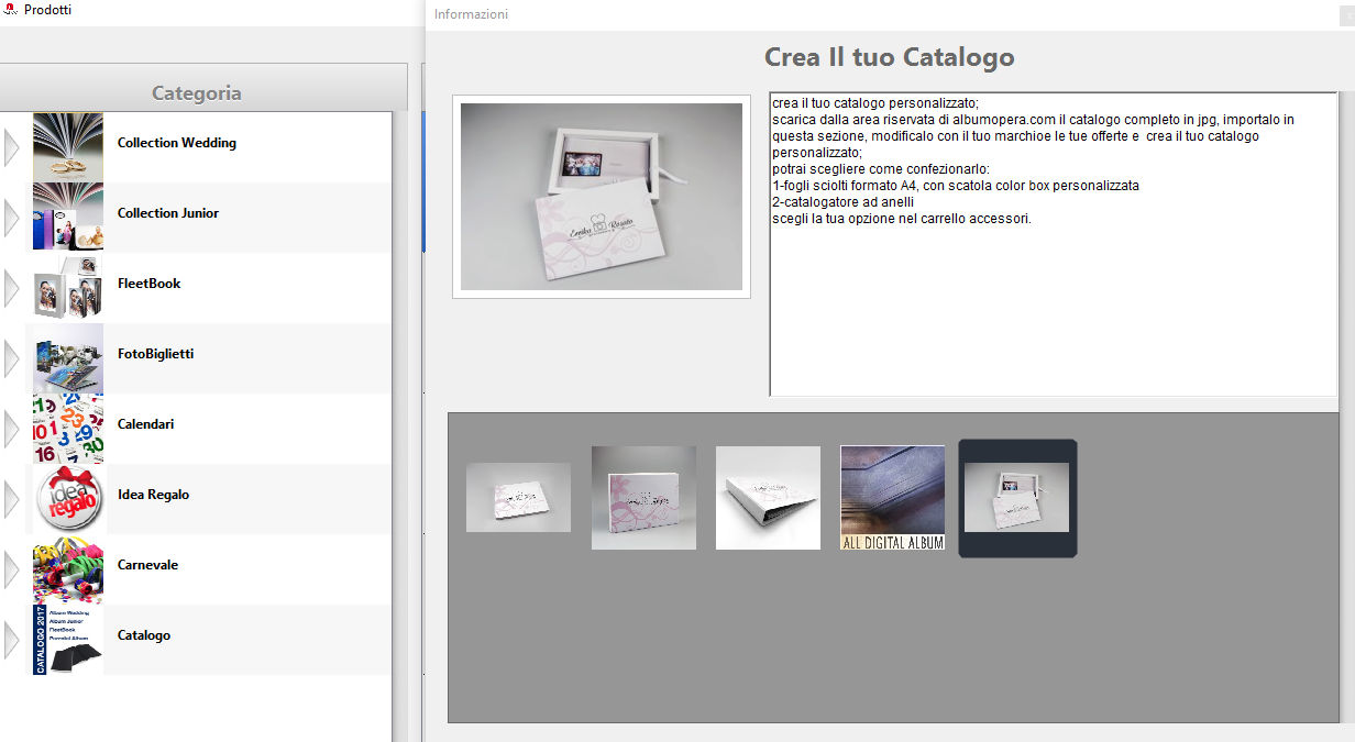 Crea Catalogo - Step 1